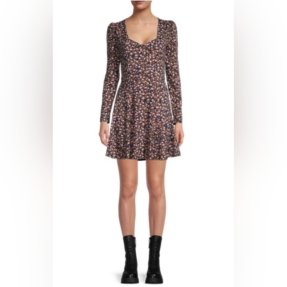 Socialite Floral Puff Sleeve Mini Dress Size Xl